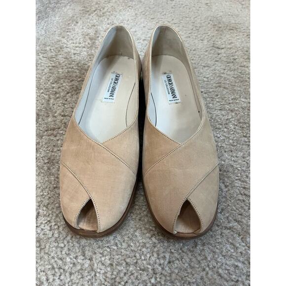 Giorgio Armani Peep Toe Tan Sandal Shoes Sz 36.5 - Picture 7 of 8